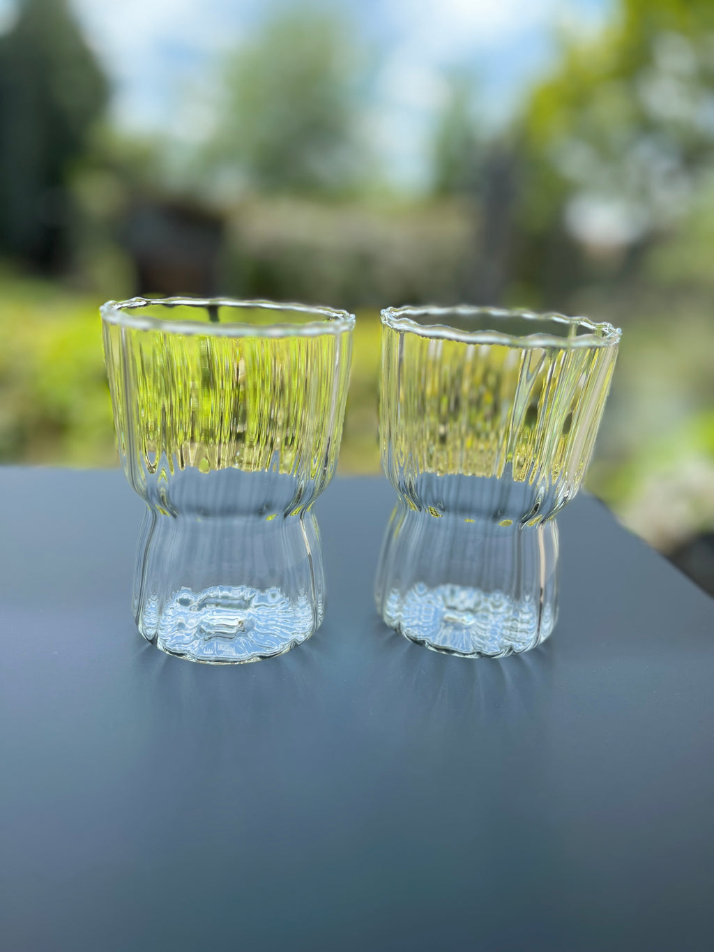 Wasserglas geriffelt 2Stk.