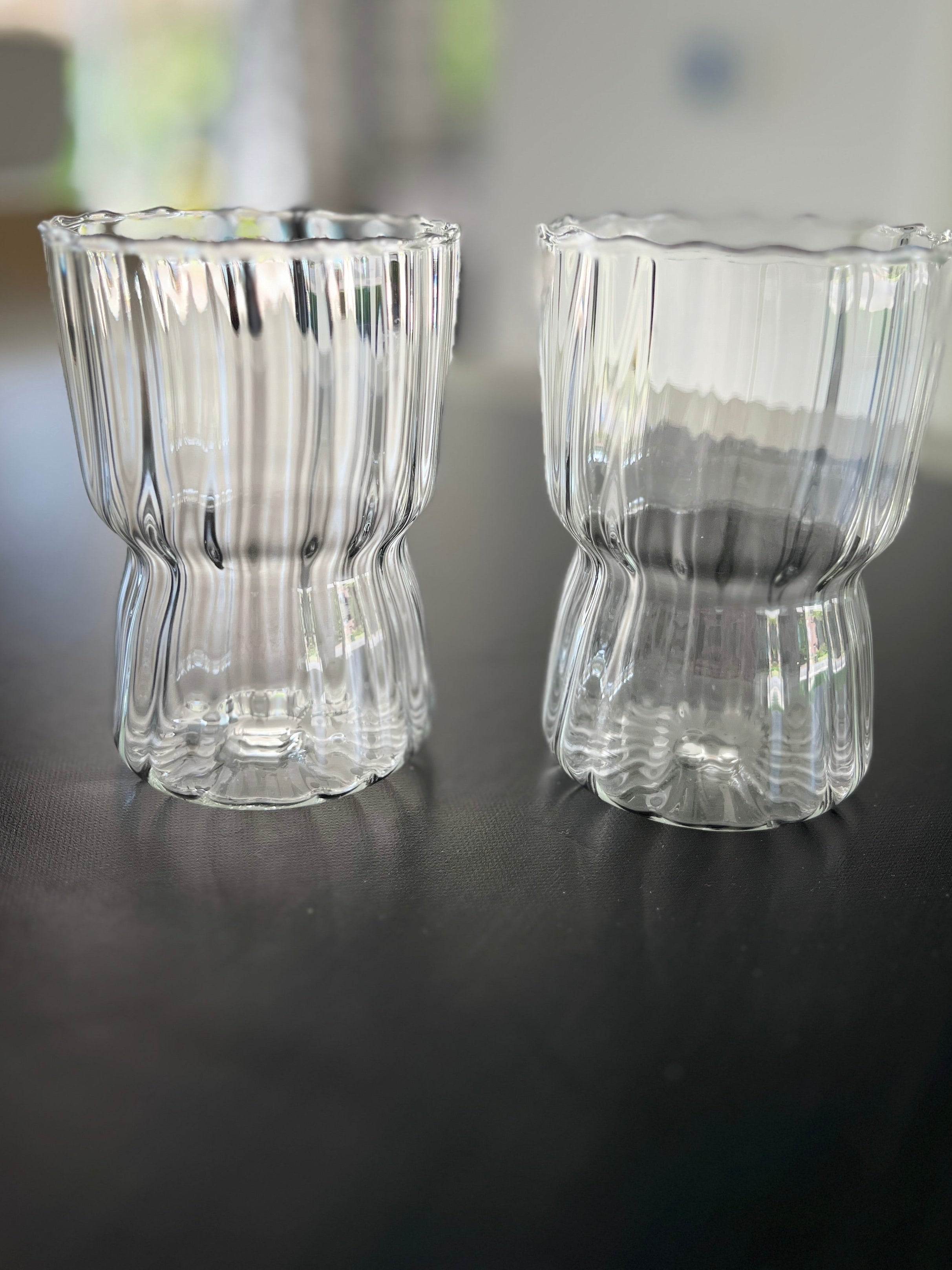 Wasserglas geriffelt 2Stk.