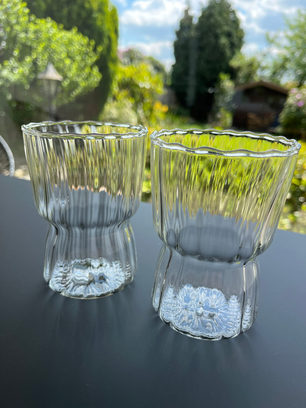 Wasserglas geriffelt 2Stk.