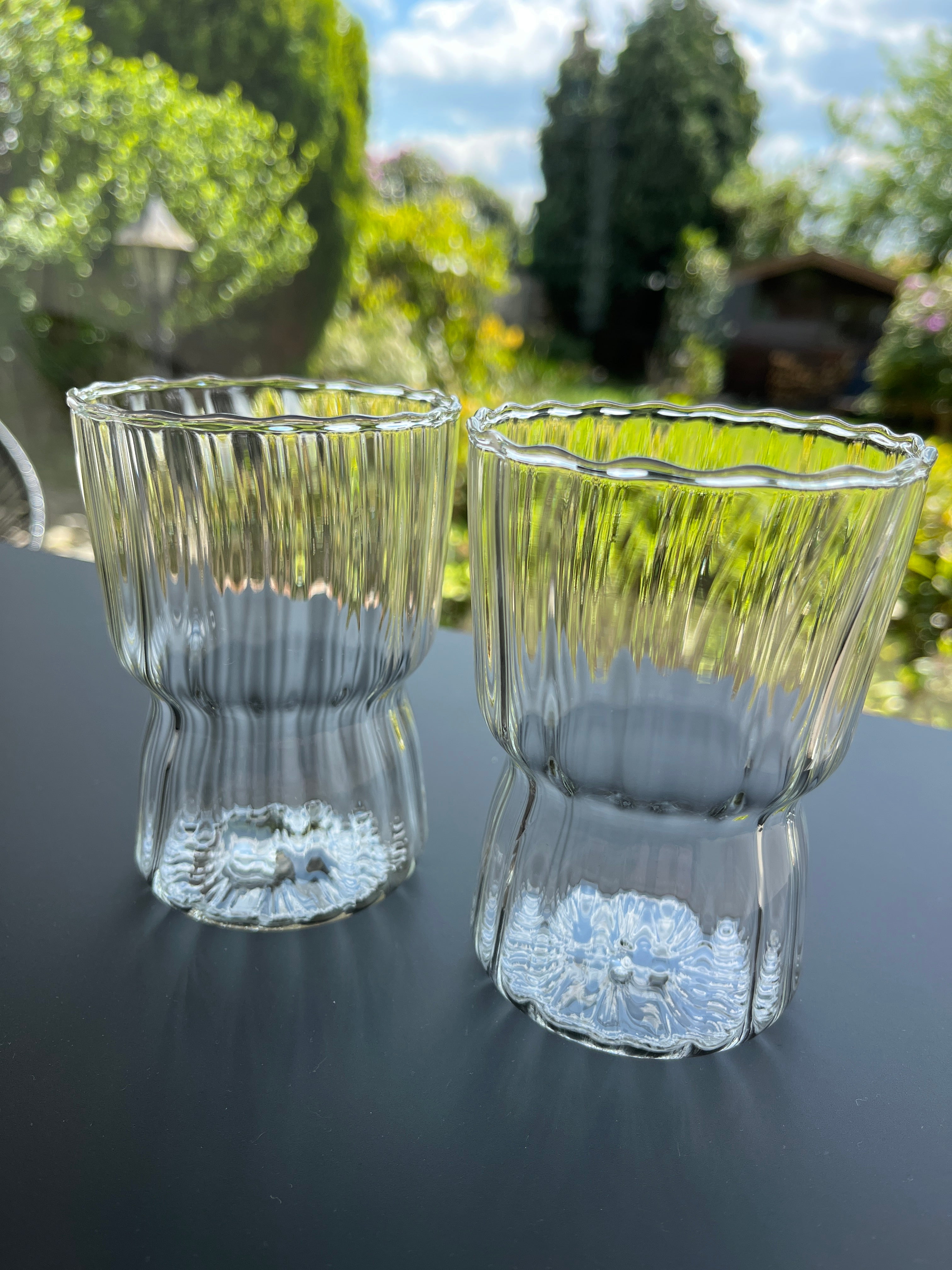 Wasserglas geriffelt 2Stk.
